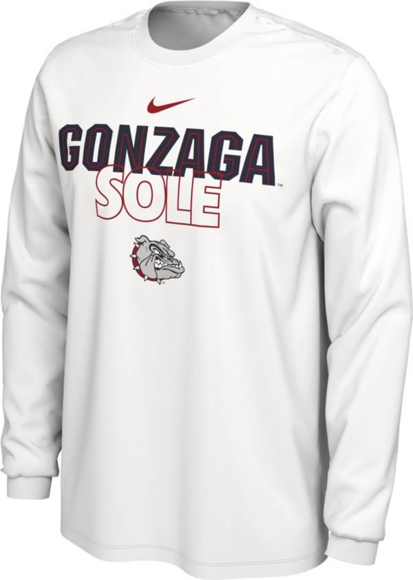 Nike Gonzaga Bulldogs White 2023 March Madness Basketball Gonzaga Sole Long Sleeve Bench T-Shirt product image