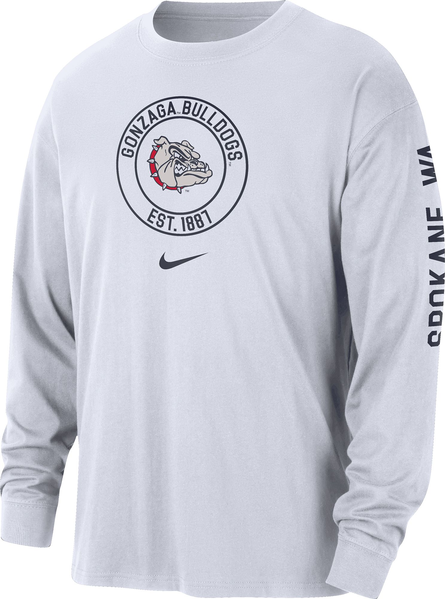 Nike Men's Gonzaga Bulldogs White Max90 Heritage Long Sleeve T-Shirt