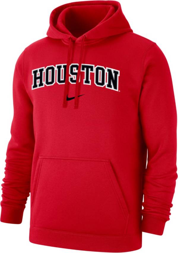 Nike Men's Houston Cougars Red Club Fleece Wordmark Pullover Hoodie product image