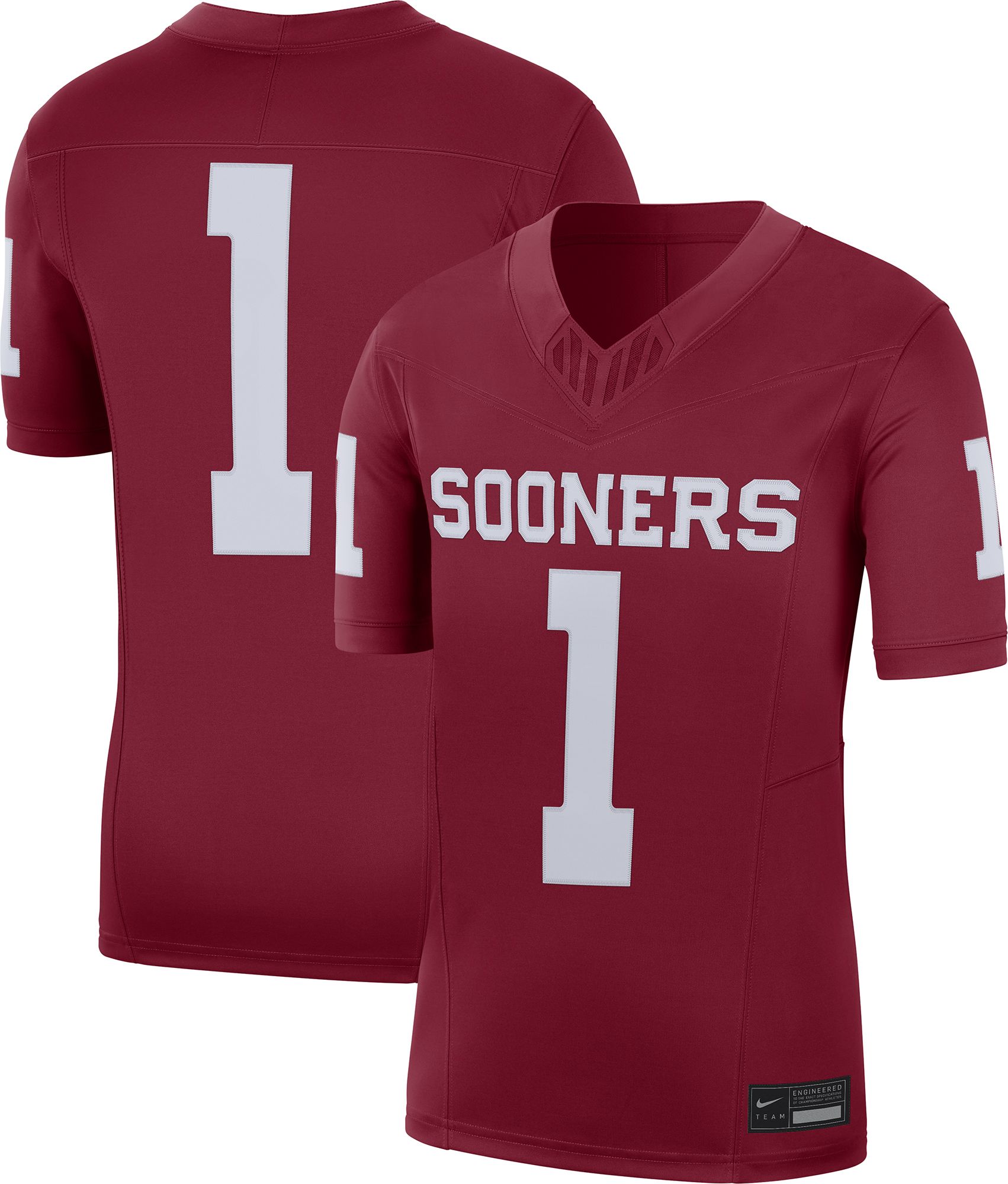 Nike Men's Oklahoma Sooners #1 Crimson Dri-FIT Limited VF Football Jersey product image