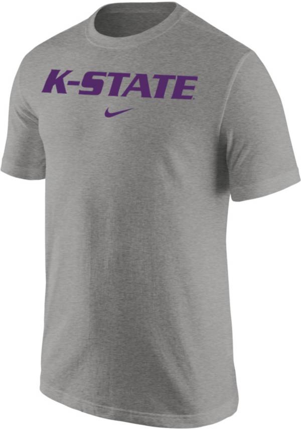 Nike Men's Kansas State Wildcats Grey Core Wordmark T-Shirt product image