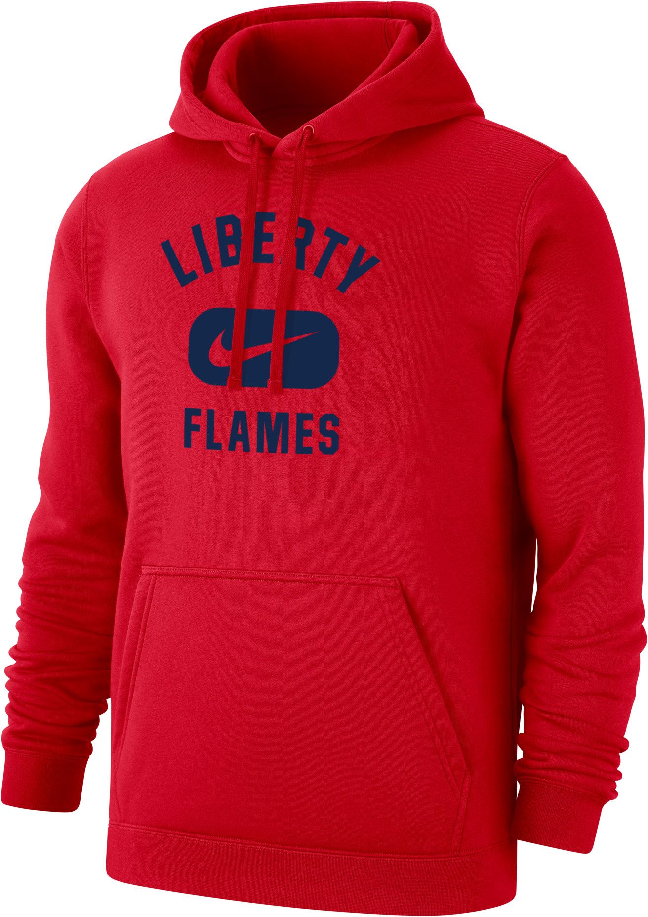 Nike Men's Liberty Flames Red Club Fleece Pill Swoosh Pullover Hoodie