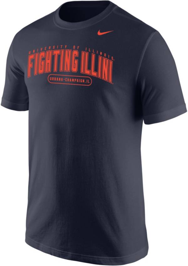 Nike Men's Illinois Fighting Illini Blue Core Cotton T-Shirt | Dick's ...