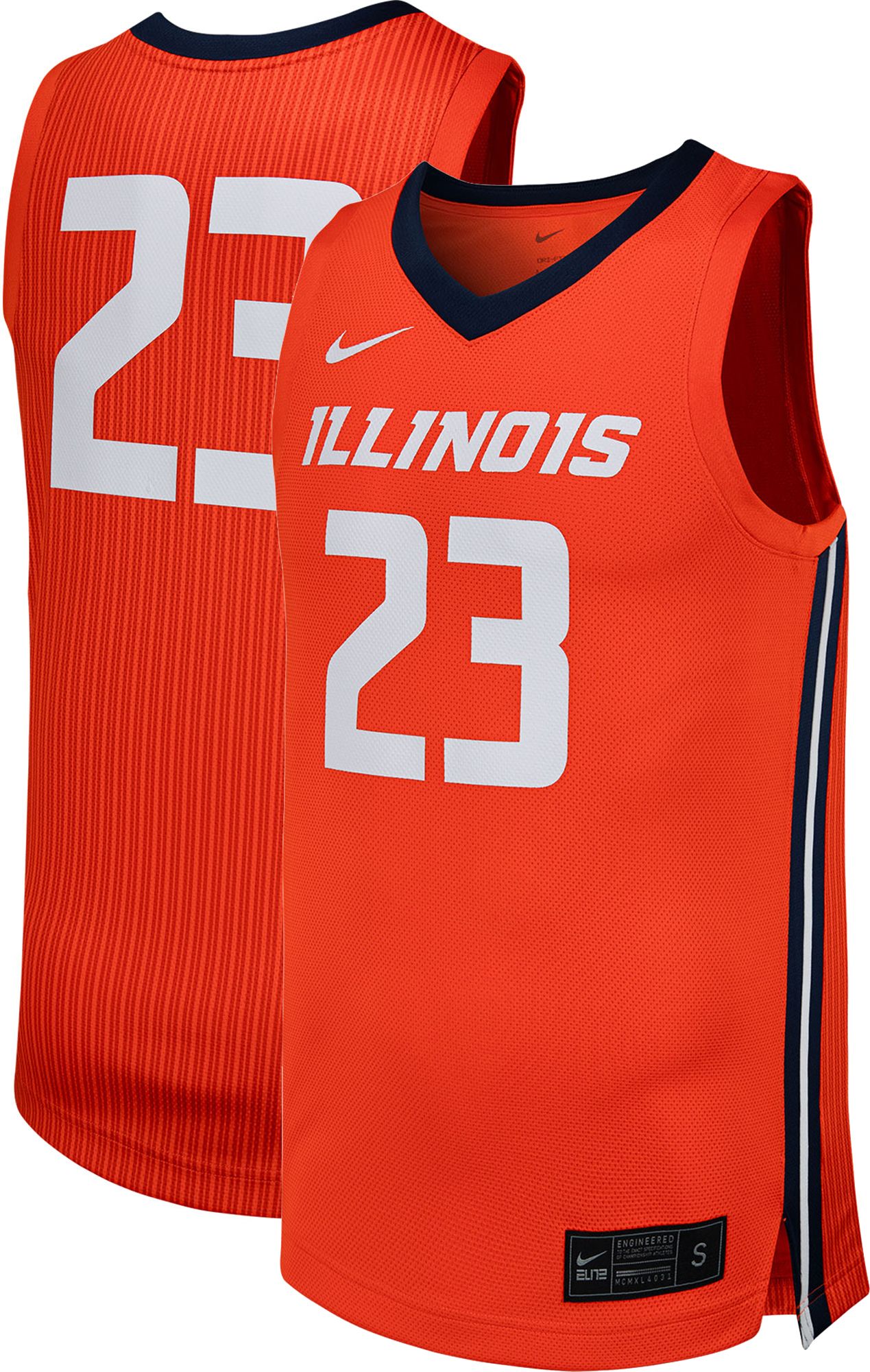 Nike Men's Illinois Fighting Illini #23 Orange Replica Basketball Jersey product image