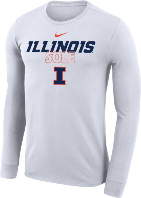 Nike Illinois Fighting Illini White 2023 March Madness Basketball Illinois Sole Long Sleeve Bench T-Shirt product image