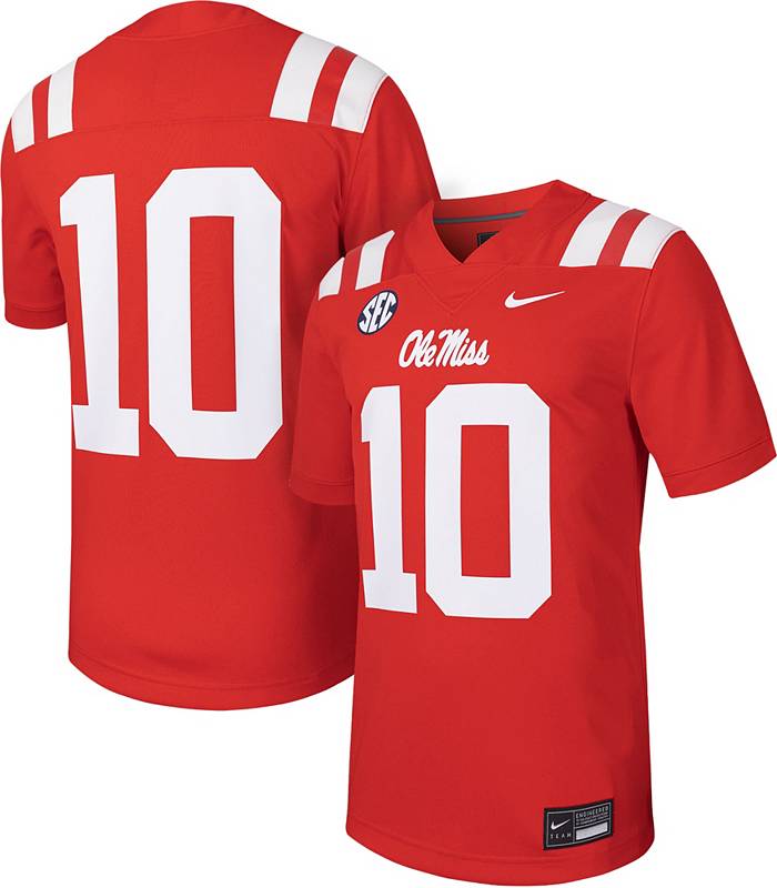 Rebel Rags  NIKE BY BCS YOUTH NO 10 OLE MISS FOOTBALL JERSEY