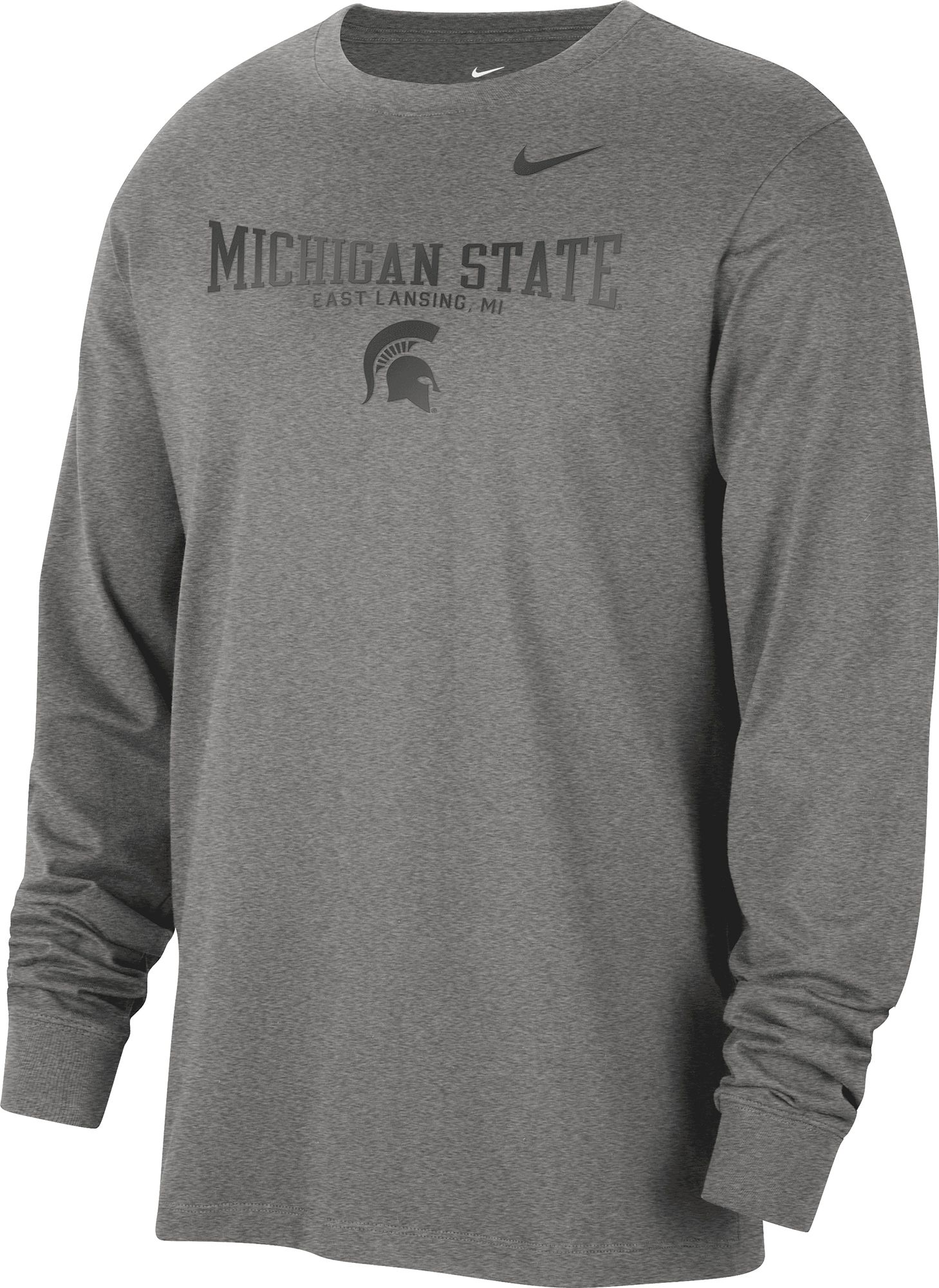 Nike Men's Michigan State Spartans Classic Core Cotton Logo Long Sleeve T-Shirt