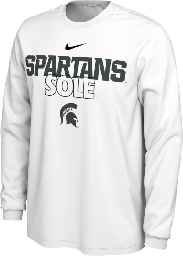 Nike Michigan State Spartans White 2023 March Madness Basketball Spartans Sole Long Sleeve Bench T-Shirt product image