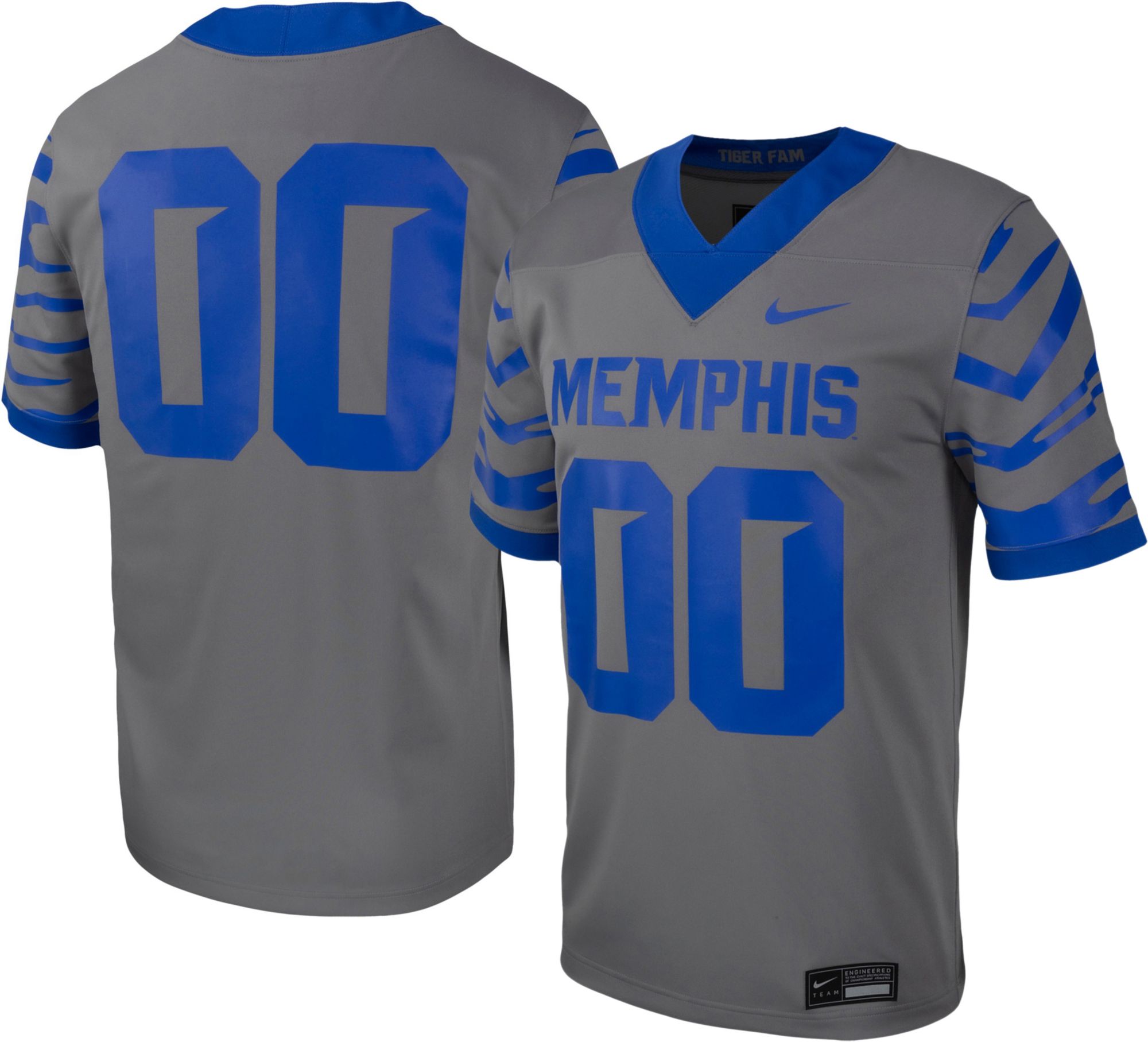 Nike Men's Memphis Tigers #00 Grey Replica Alternate Football Jersey product image