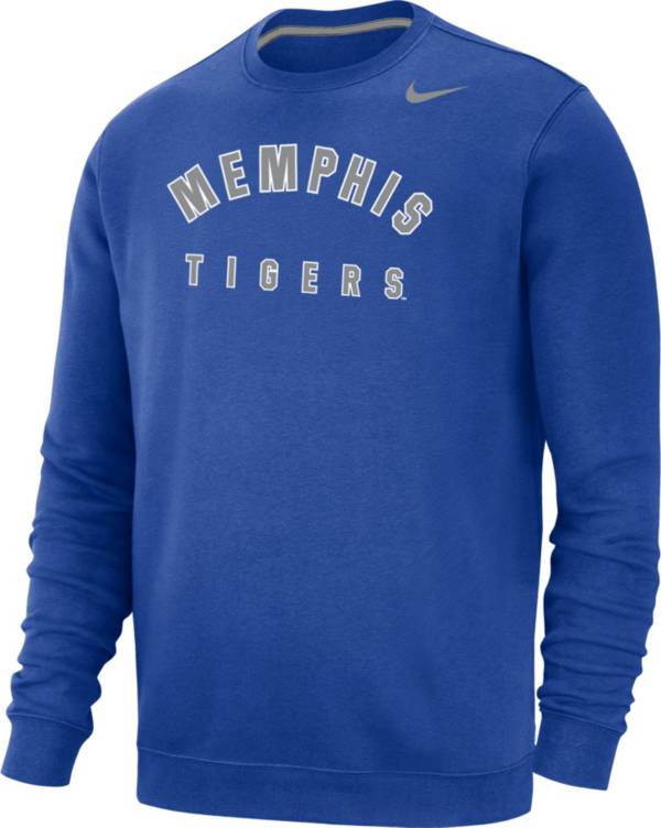 Nike Men's Memphis Tigers Blue Club Fleece Arch Word Crew Neck ...