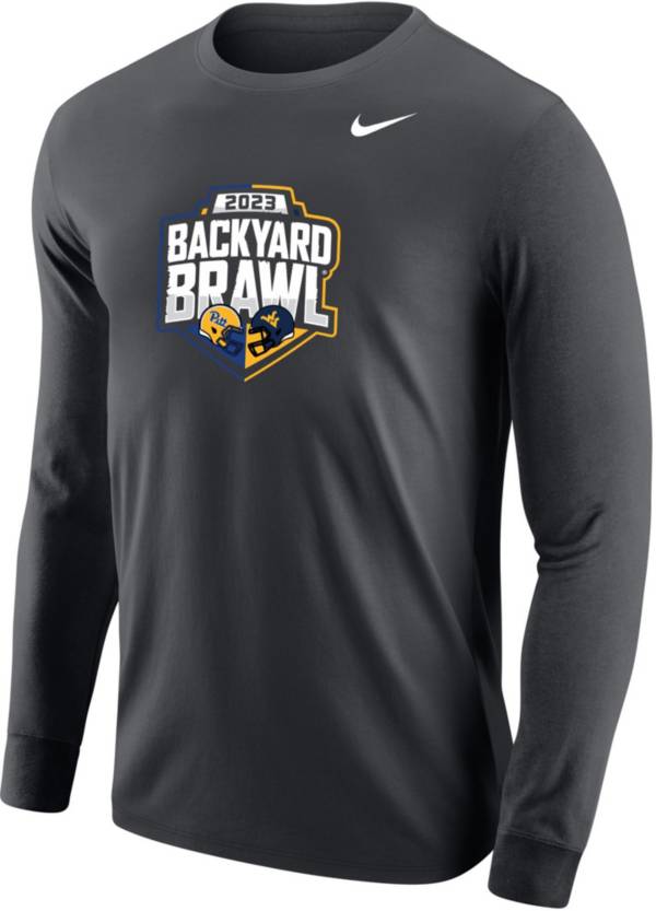 Nike Men's Backyard Brawl Grey Core Cotton Long Sleeve T-Shirt product image
