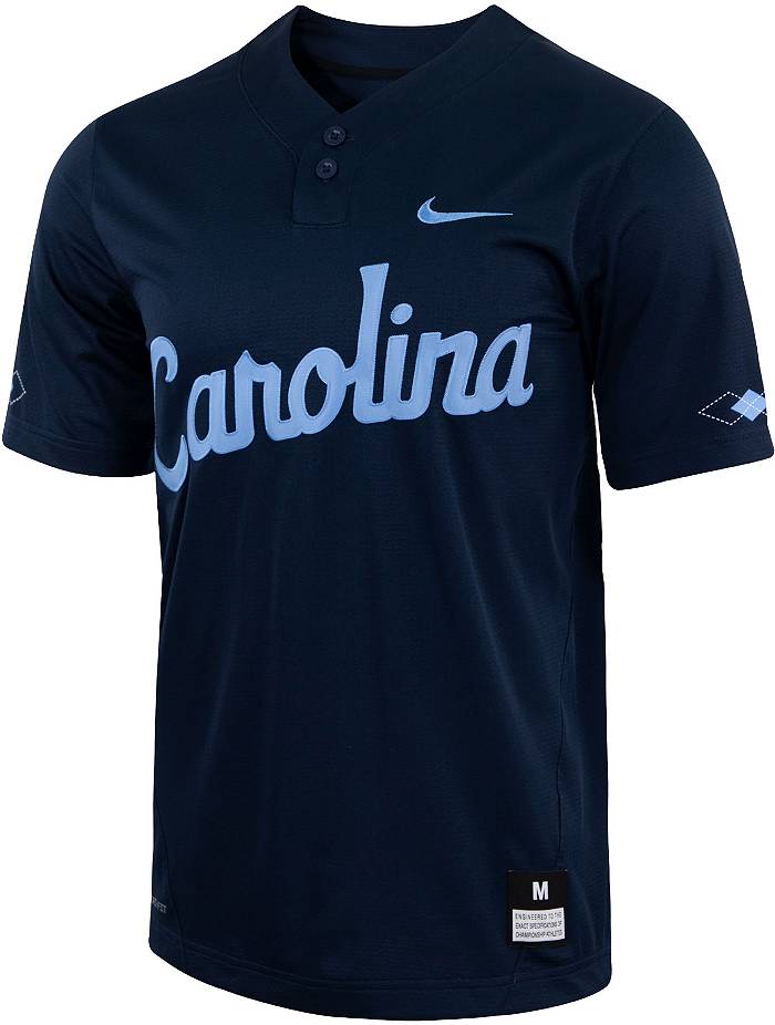 Nike Men's North Carolina Tar Heels Navy Two Button Replica Baseball Jersey, Medium, Blue