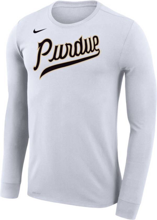 Nike Men's Purdue Boilermakers White Dri-FIT Legend Script Long Sleeve T-Shirt product image