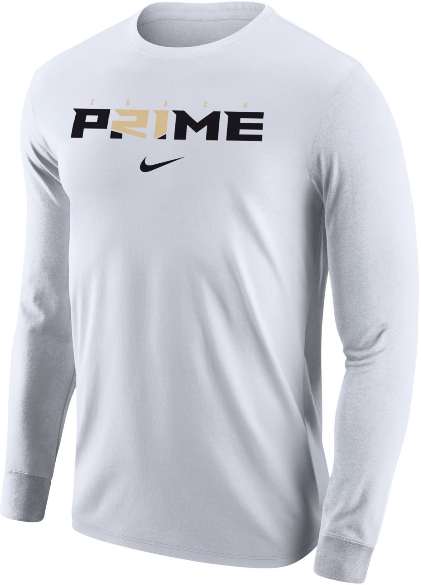 Nike Men s Coach Prime White Core Cotton Long Sleeve T Shirt Dick s Sporting Goods