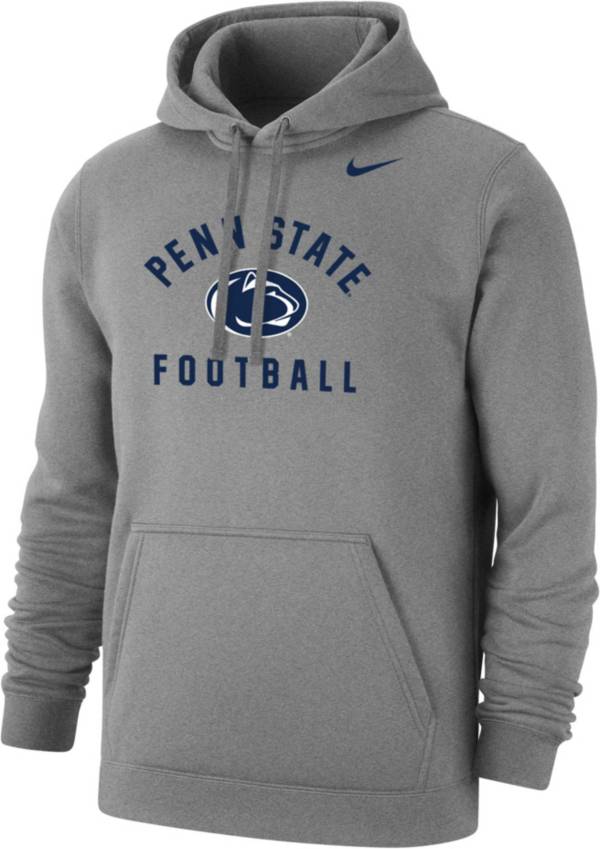 Nike Men's Penn State Nittany Lions Grey Club Fleece Football Pullover ...