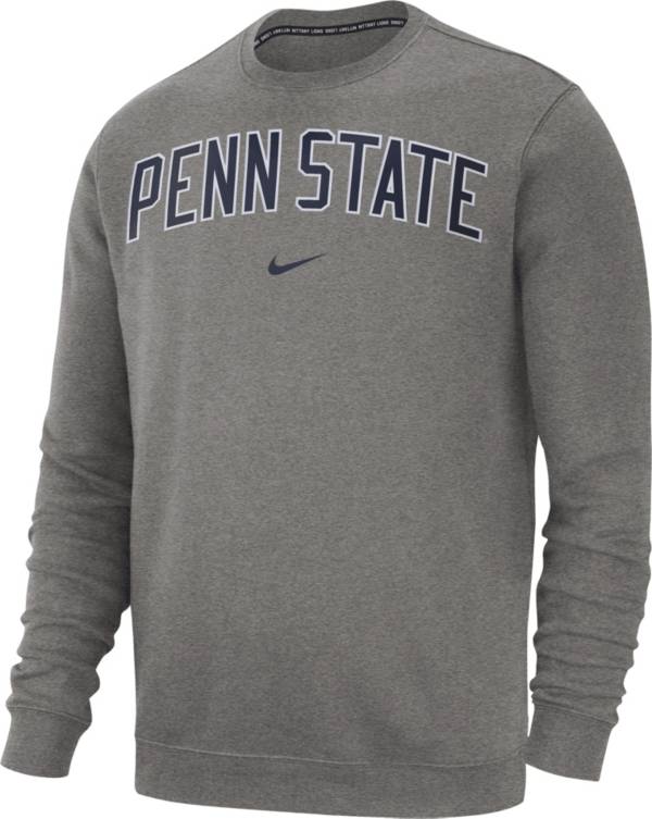 Nike Men's Penn State Nittany Lions Grey Club Fleece Crew Neck ...