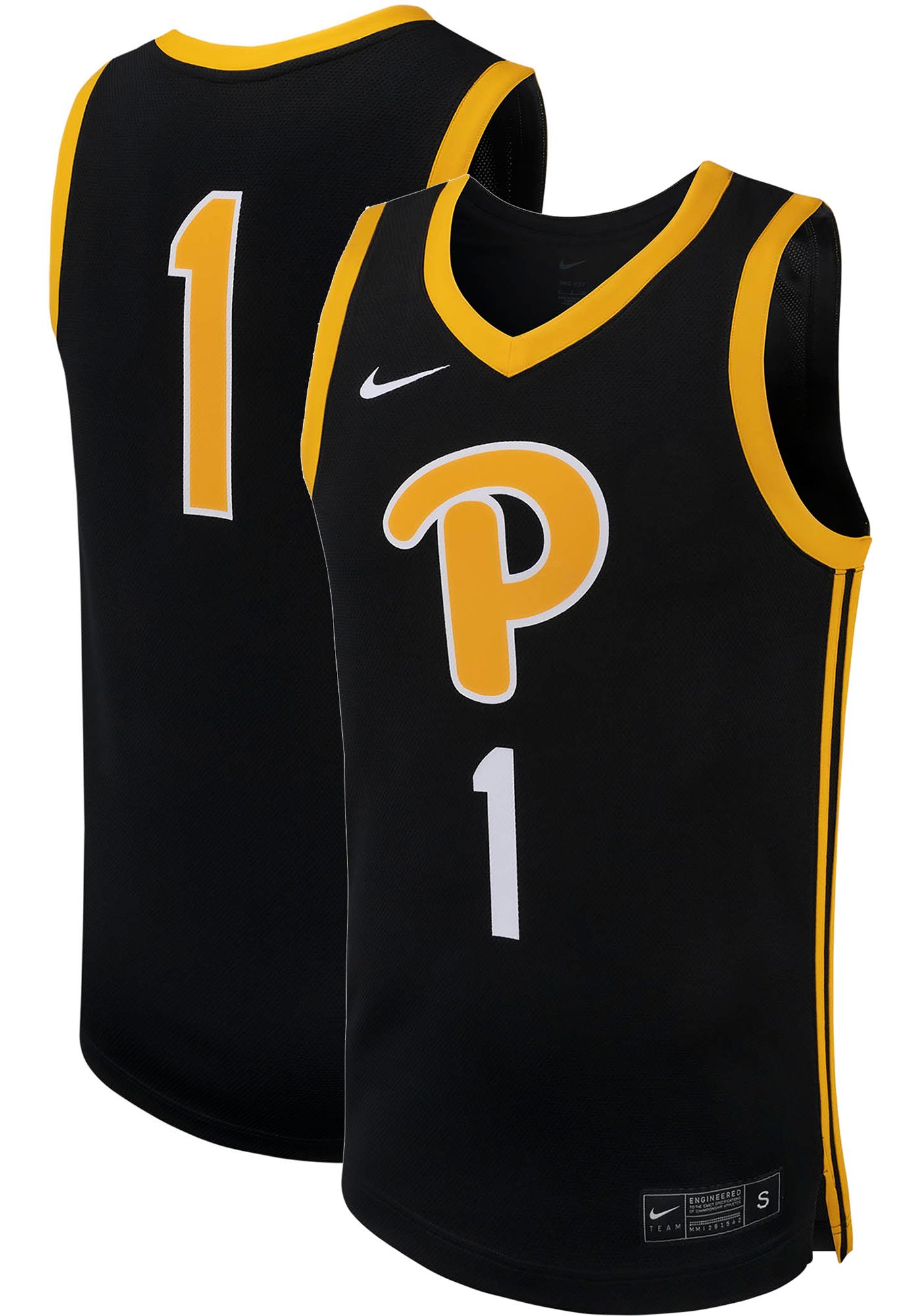 Nike Men s Pitt Panthers 1 Black Alternate Replica Basketball Jersey Dick s Sporting Goods