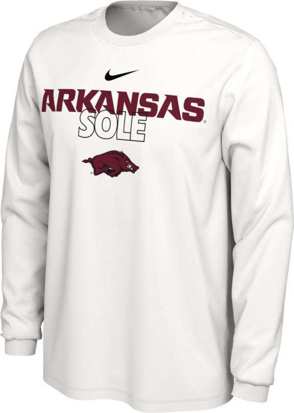 Nike Arkansas Razorbacks White 2023 March Madness Basketball Arkansas Sole Long Sleeve Bench T-Shirt product image