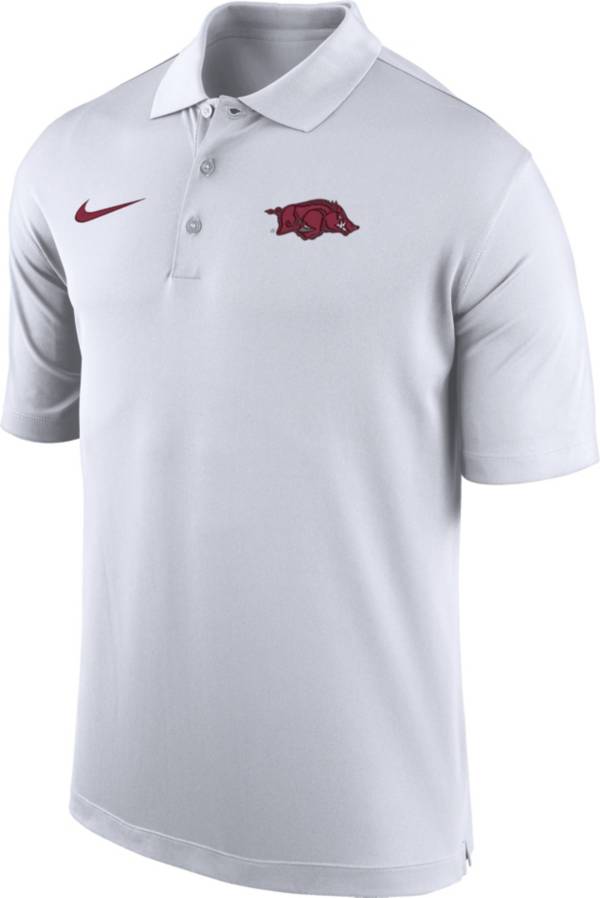 Nike Men's Arkansas Razorbacks White Dri-FIT Woven Polo product image