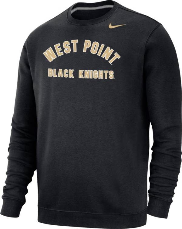 Nike Men s Army West Point Black Knights Black Club Fleece Arch Word Crew Neck Sweatshirt