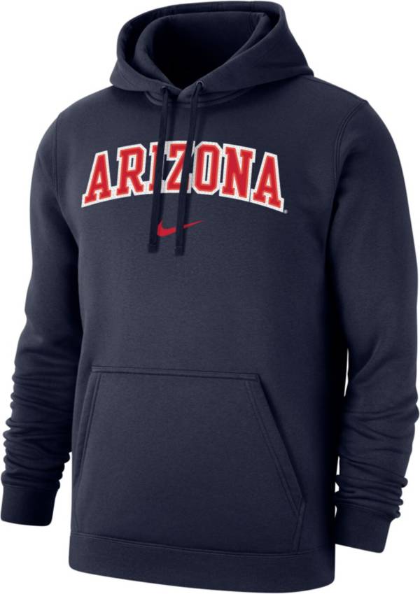 Nike Men's Arizona Wildcats Navy Club Fleece Wordmark Pullover Hoodie product image