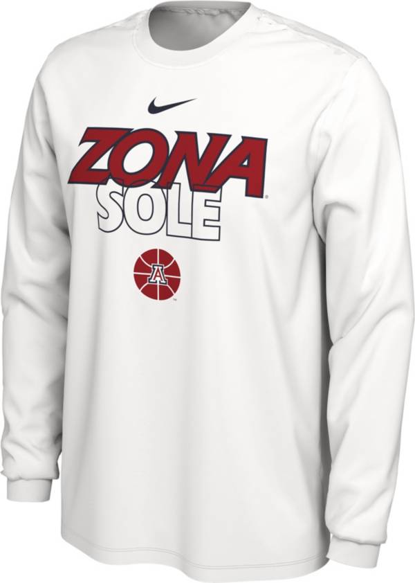 Nike Arizona Wildcats White 2023 March Madness Basketball Zona Sole Long Sleeve Bench T-Shirt product image