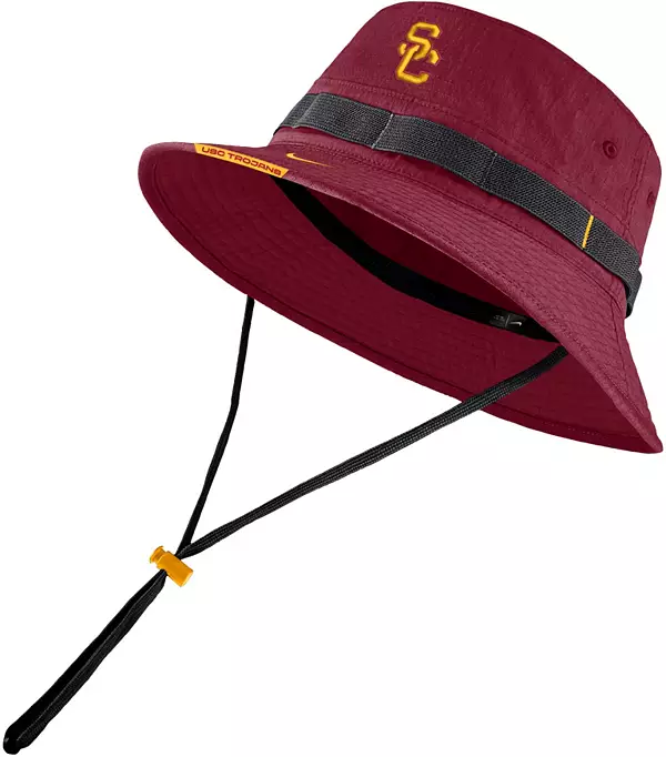 Nike Men's USC Trojans Cardinal Dry Football Sideline Bucket Hat