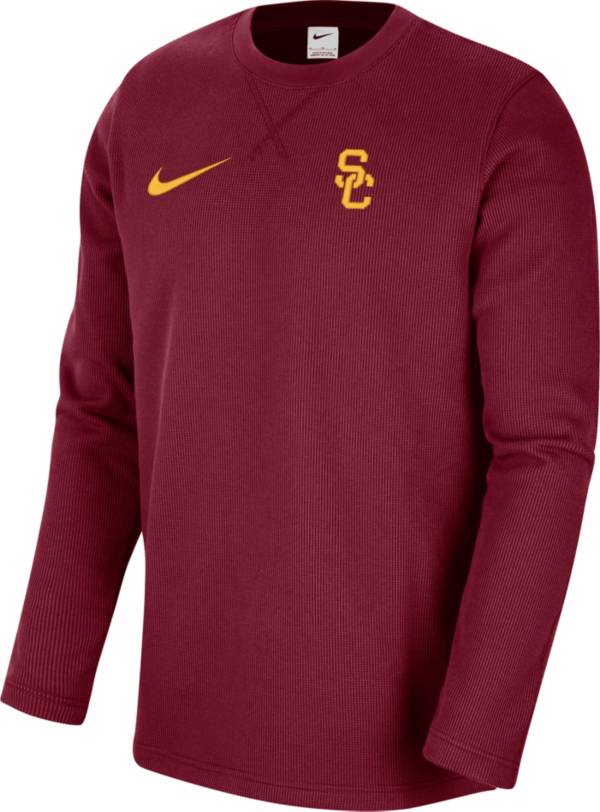 Nike Men's USC Trojans Cardinal Dri-Fit Football Team Issue Long Sleeve T-Shirt, Medium, Red