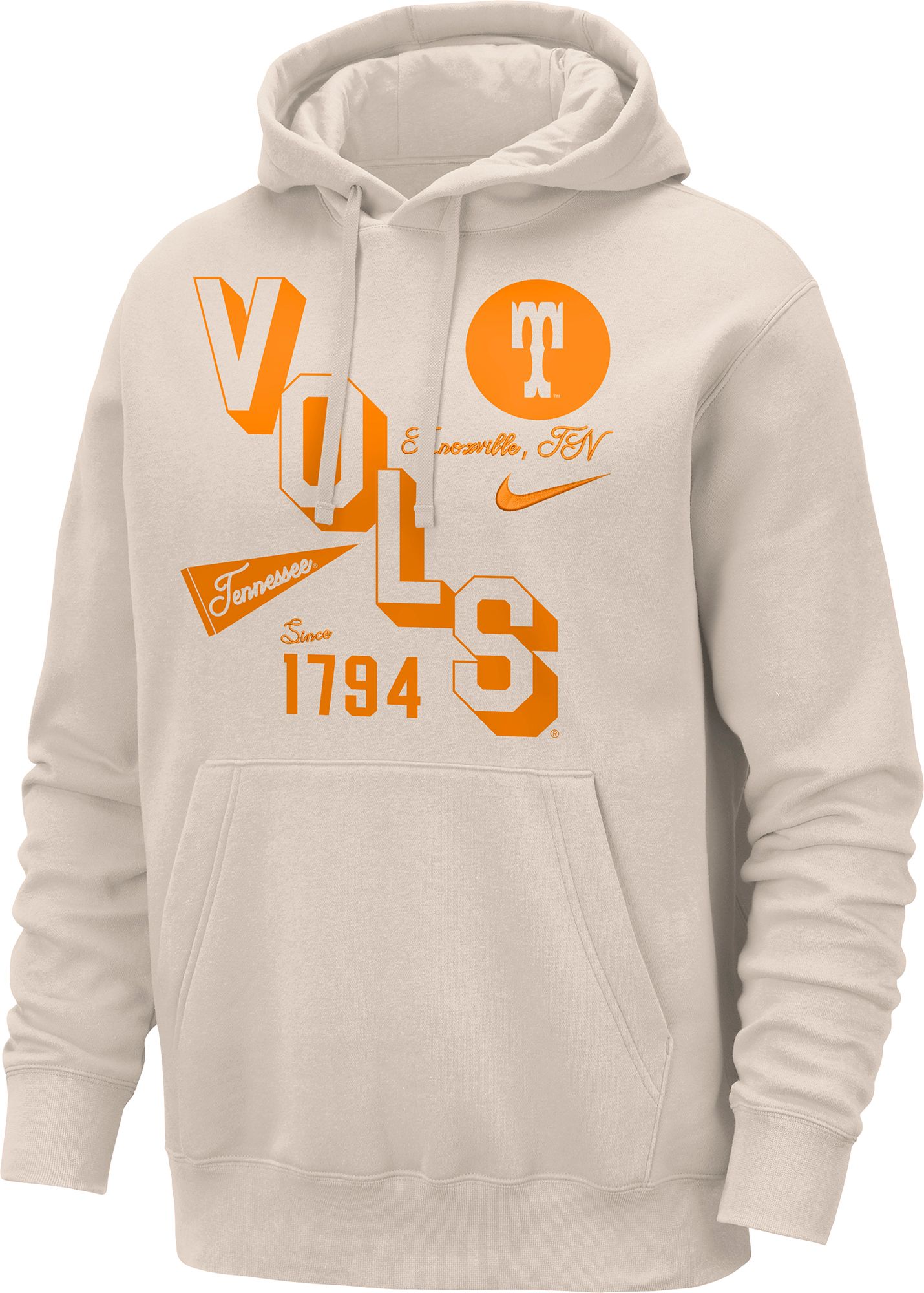 Nike Men's Tennessee Volunteers Birch Sportswear Club Fleece Pullover Hoodie