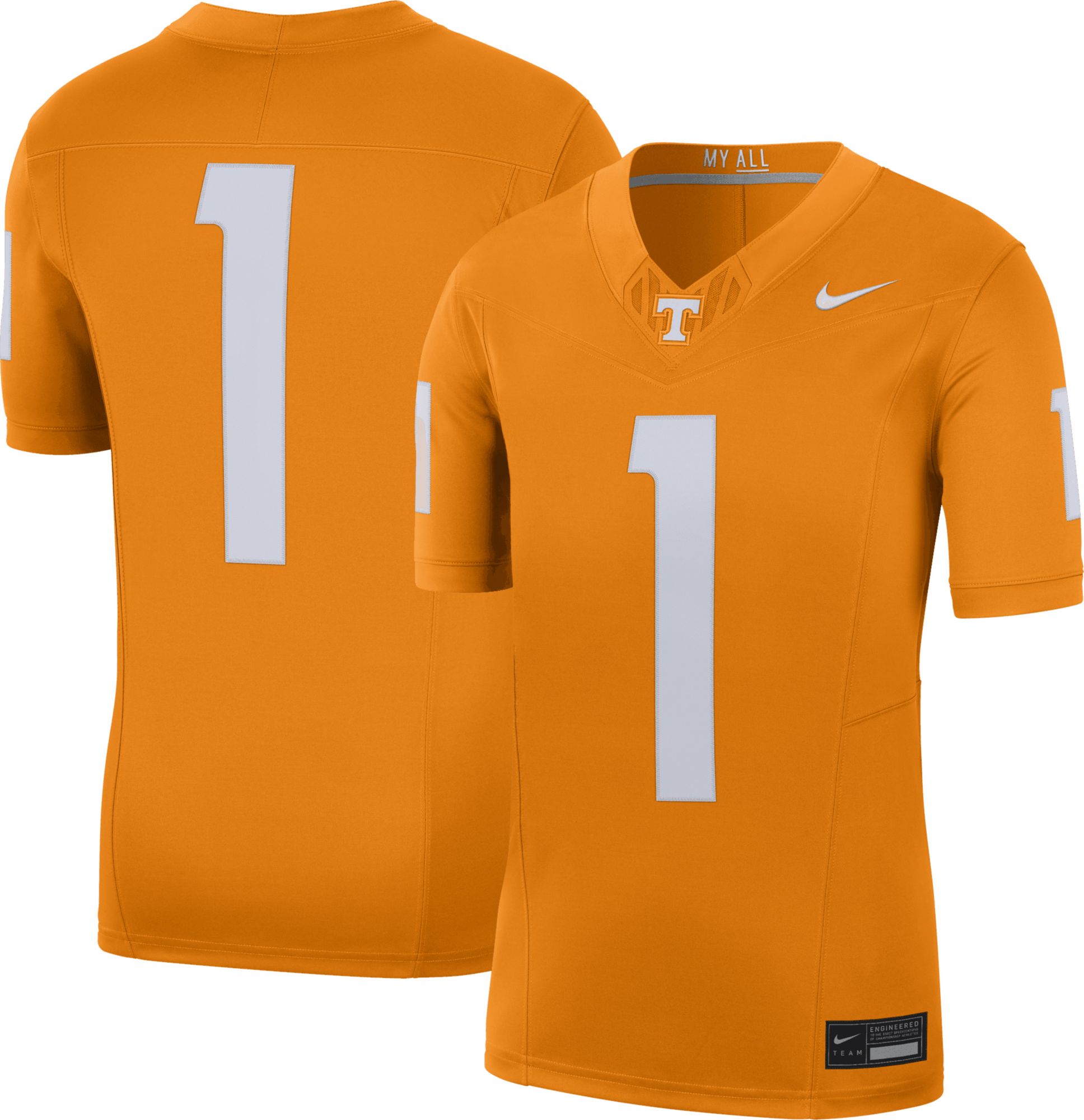 Nike Men's Tennessee Volunteers #1 Orange Dri-FIT Limited VF Football Jersey