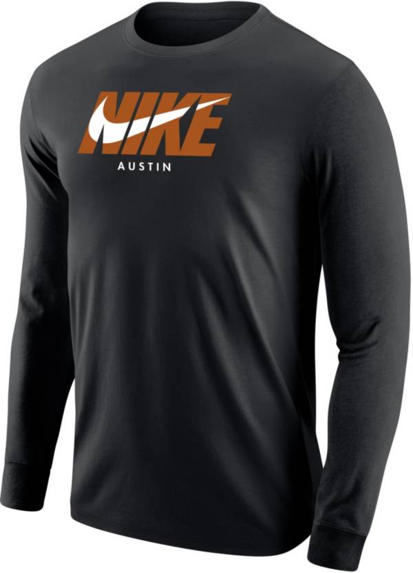 Nike Men's Texas Longhorns Austin Black City 3.0 Long Sleeve TShirt