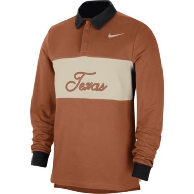 sorry, Nike Men's Texas Longhorns Burnt Orange Dri-Fit Rugby Long Sleeve Polo is currently out of stock