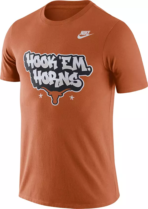 Texas Longhorns Hook 'em Horns Burnt Orange T Shirt Size Large