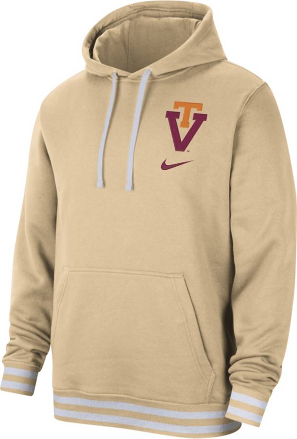 Nike Men s Virginia Tech Hokies Sesame Club Retro Pullover Hoodie