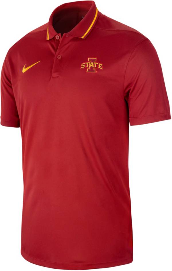 Nike Men's Iowa State Cyclones Cardinal Dri-FIT Football Sideline Coaches Polo product image