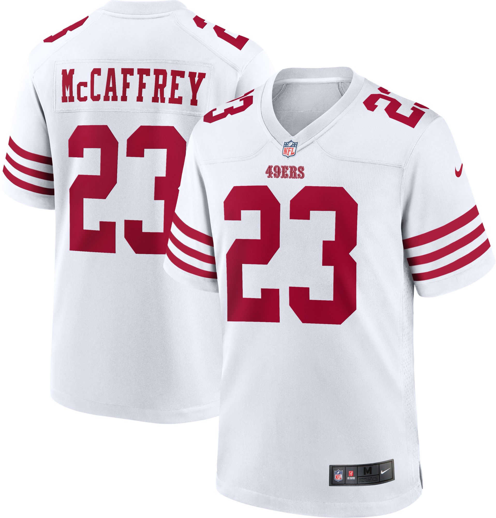 Nike Men's San Francisco 49ers Christian McCaffrey #23 White Game Jersey product image