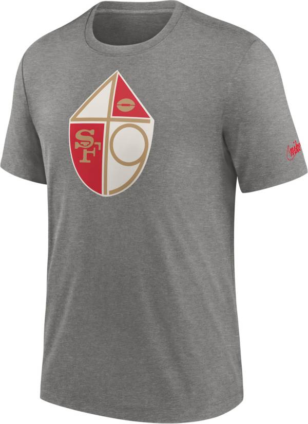 Nike Men's San Francisco 49ers Rewind Logo T-Shirt - Dark Grey Heather - M Each