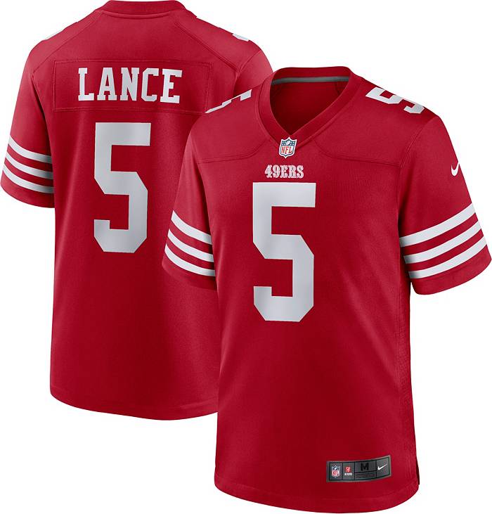 Nike Men's San Francisco 49ers Trey Lance #5 Red Game Jersey