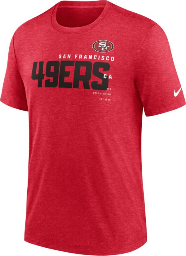 Nike Men's San Francisco 49ers Team Name Heather Red Tri-Blend T-Shirt product image