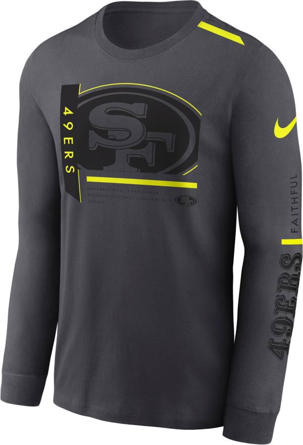 Nike Men's San Francisco 49ers 2023 Volt Dri-FIT Anthracite Long Sleeve  T-Shirt