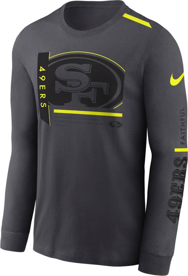 Nike Men's San Francisco 49ers 2023 Volt Dri-FIT Anthracite Long Sleeve T- Shirt