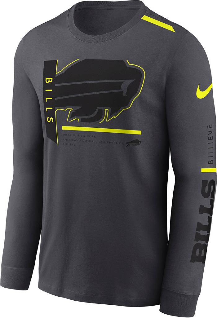 Nike Men's Buffalo Bills 2023 Volt Dri-FIT Anthracite Long Sleeve T-Shirt