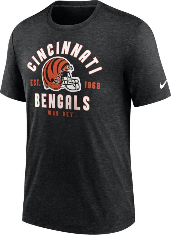 Nike Men's Cincinnati Bengals Blitz Stacked Black Heather T-Shirt