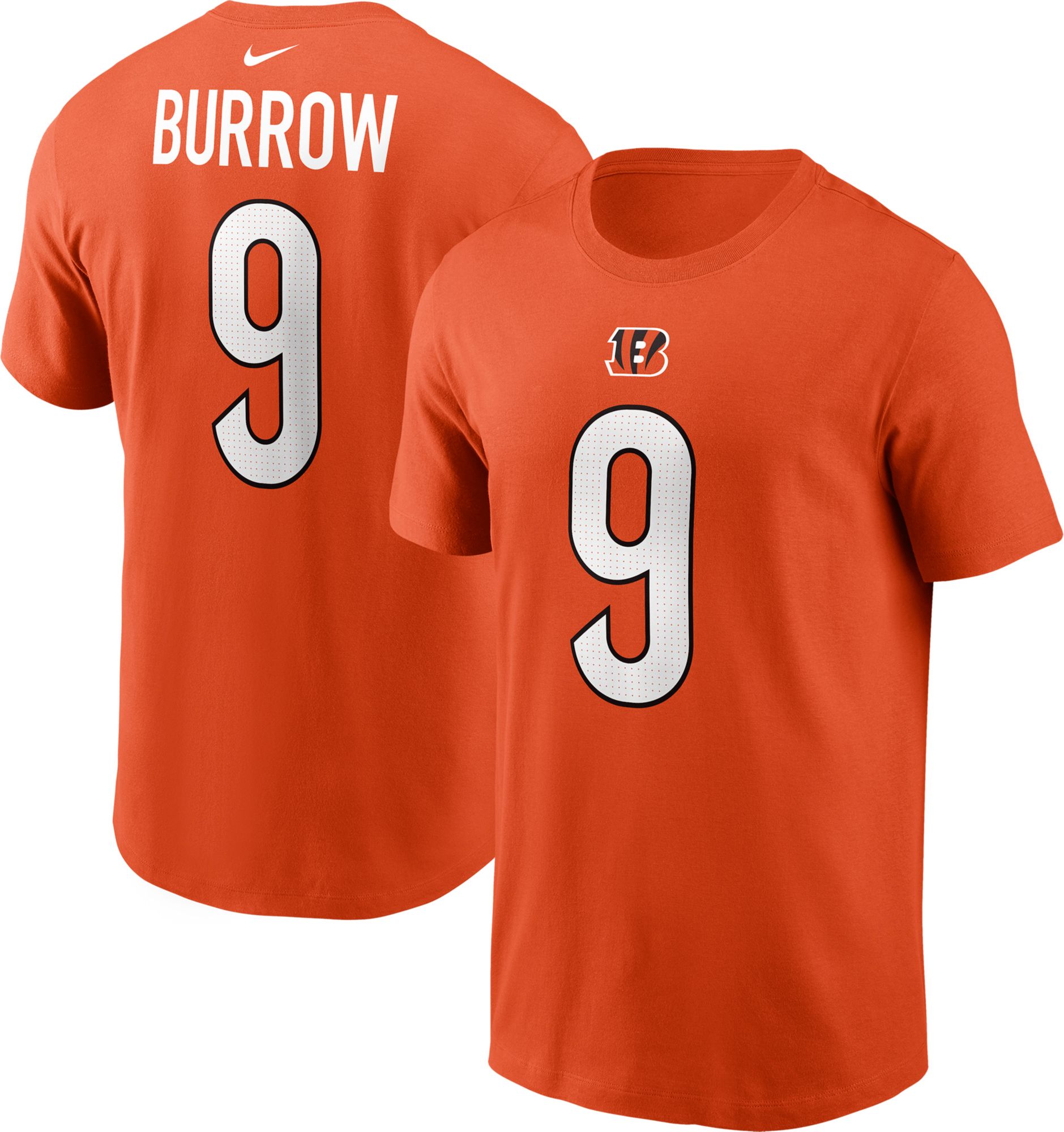 Nike Men's Cincinnati Bengals Joe Burrow #9 Orange T-Shirt product image