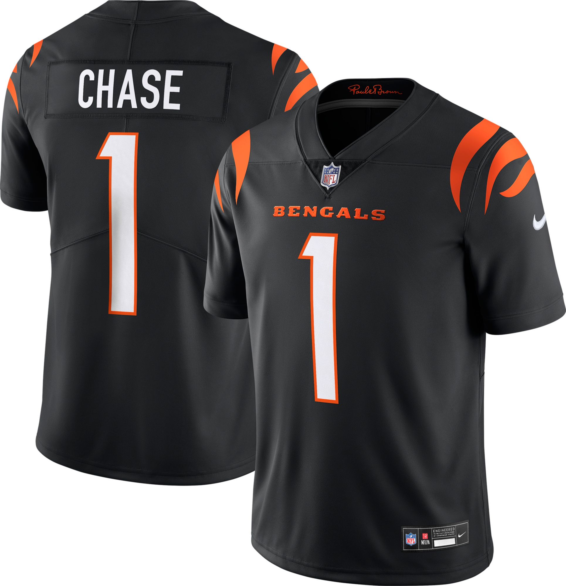 Nike Men's Cincinnati Bengals Ja'Marr Chase #1 Vapor Untouchable Black Limited Jersey product image