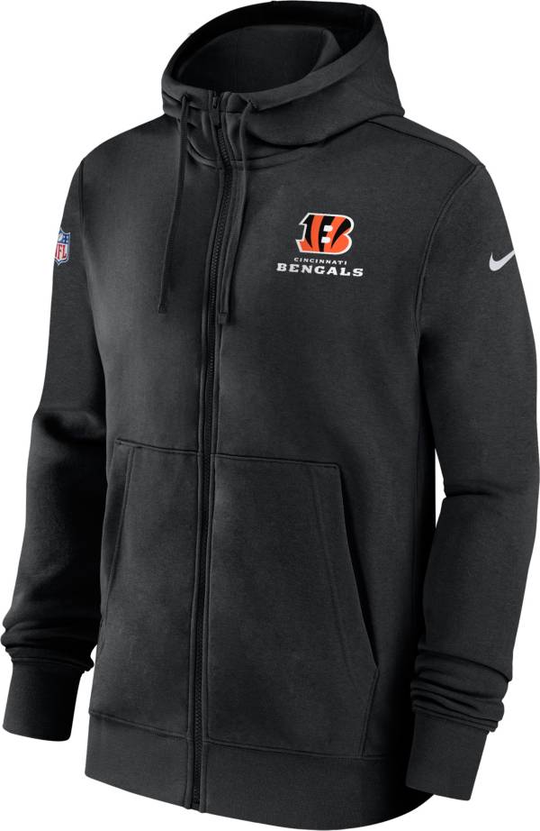 Nike Men's Cincinnati Bengals 2023 Sideline Club Black Full-Zip Hoodie