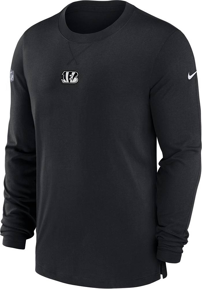 Nike Men's Cincinnati Bengals Sideline Player Black Long Sleeve T