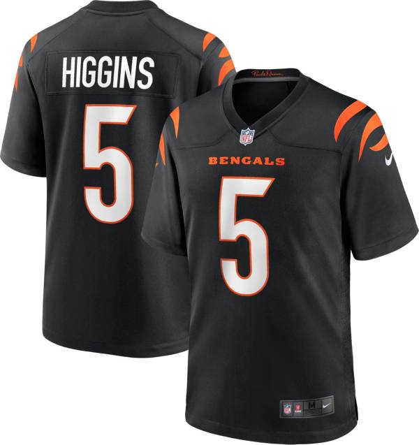 Nike Men's Cincinnati Bengals Tee Higgins #5 Black Game Jersey