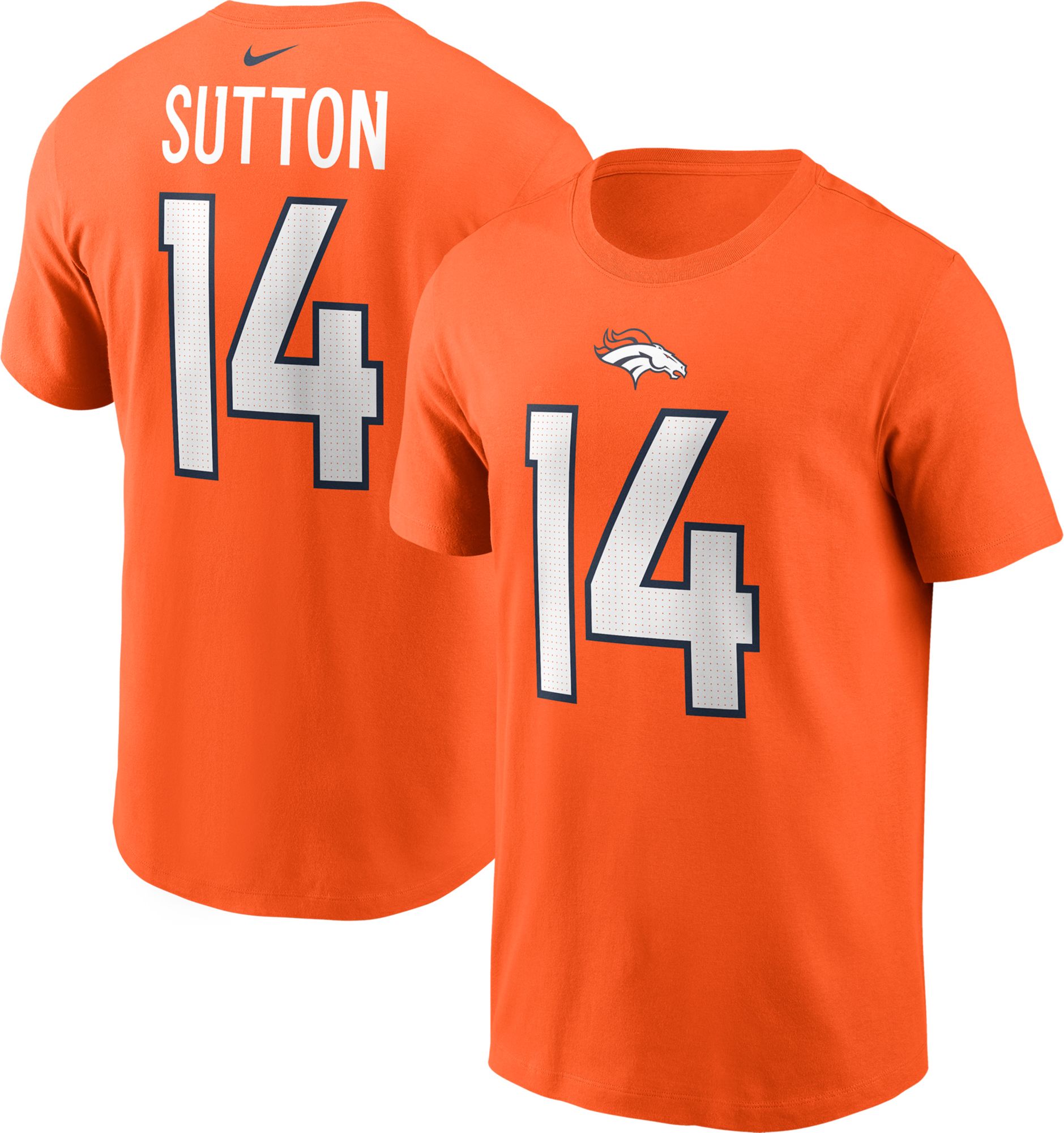 Nike Denver Broncos No14 Courtland Sutton Orange Team Color Men's Stitched NFL Limited Therma Long Sleeve Jersey