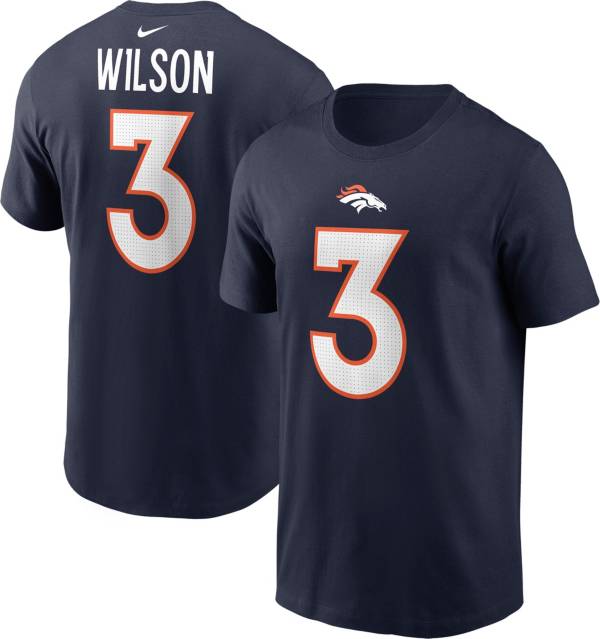 Nike Men's Denver Broncos Russell Wilson #3 Navy T-Shirt